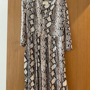 Maeve Snake Print Mini Dress - Black and Cream